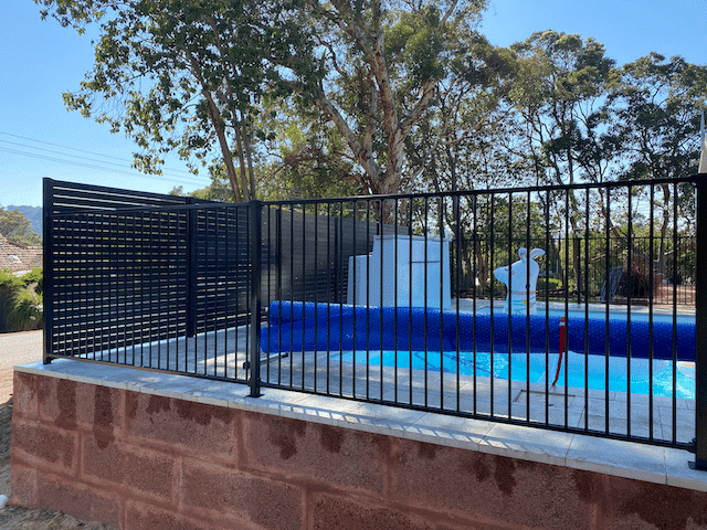 Black aluminium pool fencing options