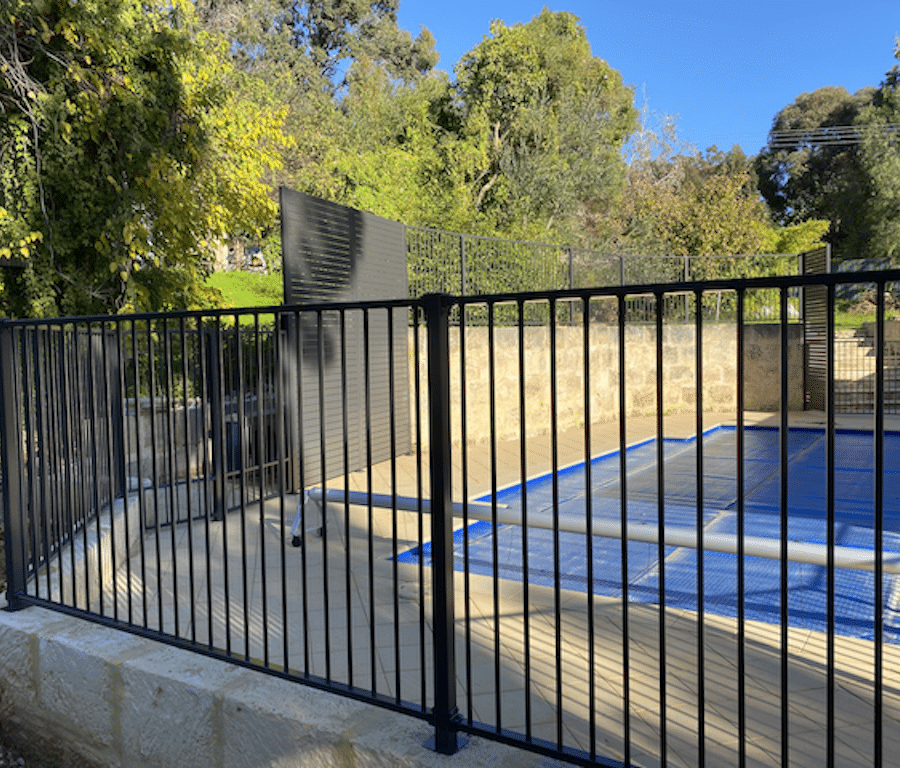 Monument pool fencing installation